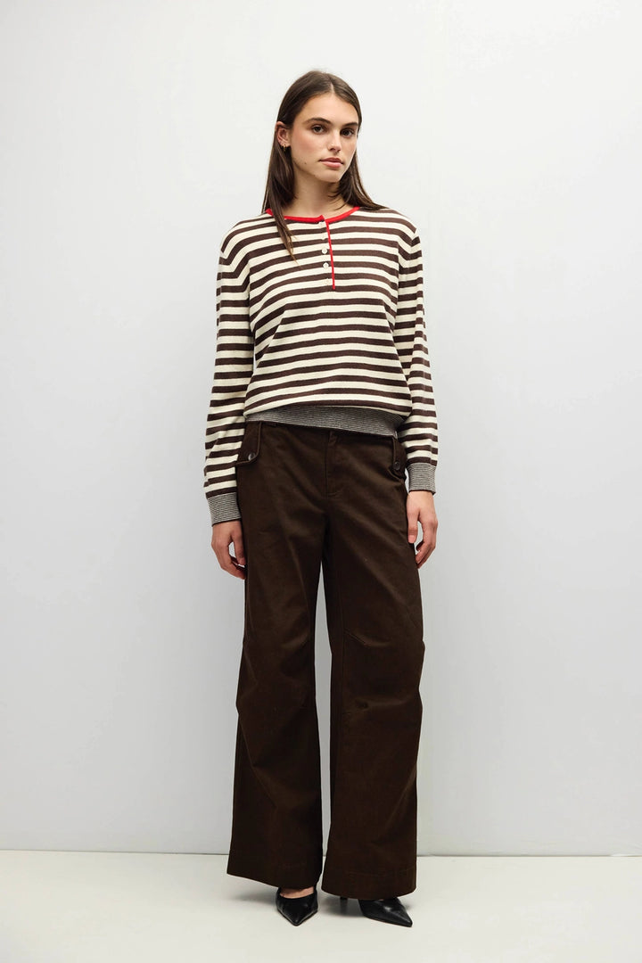 VIRGINIA SWEATER - BROWN + RED