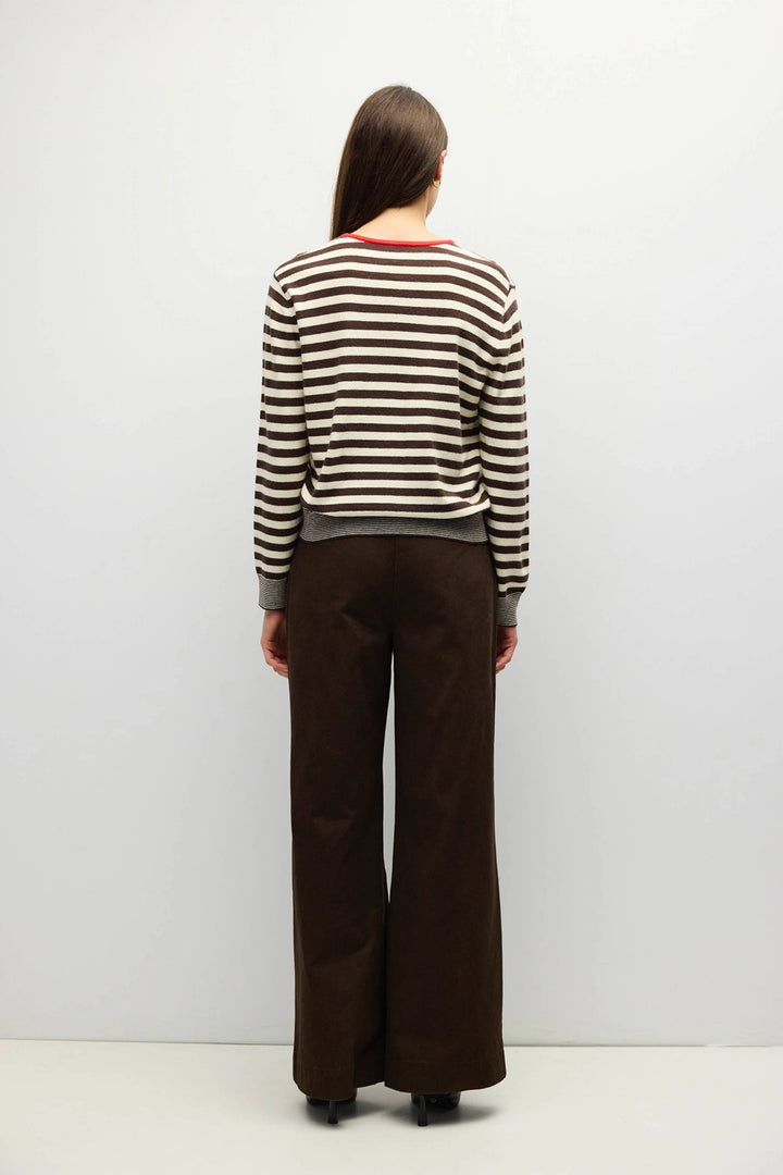 VIRGINIA SWEATER - BROWN + RED