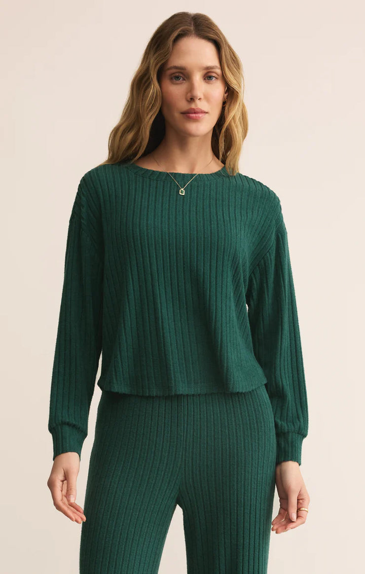 ELFIE RIB LONGSLEEVE TOP MISTLETOE