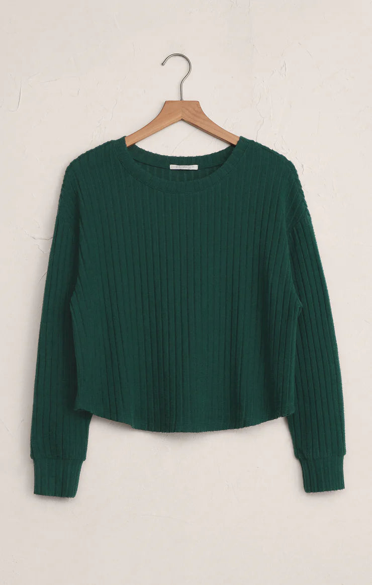 ELFIE RIB LONGSLEEVE TOP MISTLETOE