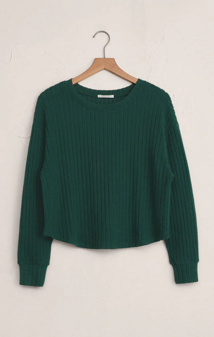 ELFIE RIB LONGSLEEVE TOP MISTLETOE
