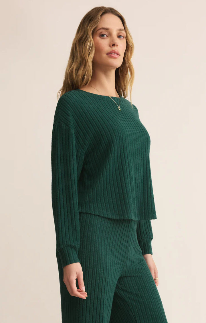 ELFIE RIB LONGSLEEVE TOP MISTLETOE