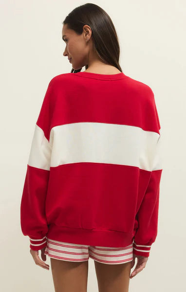 OVERSIZED LOVE SWEATSHIRT KISS ME RED