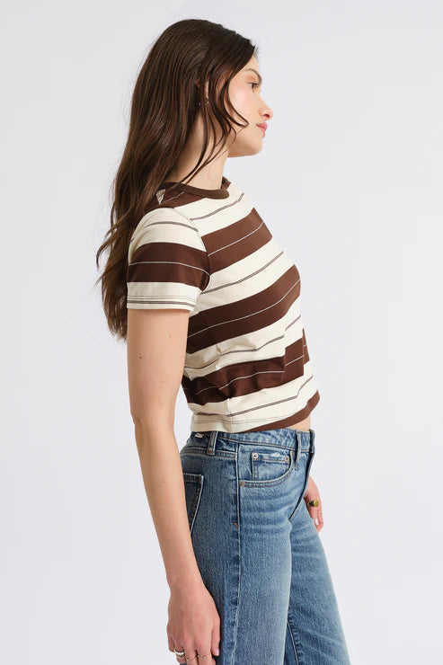 ZUMA STRIPED TEE - CHOCOLATE
