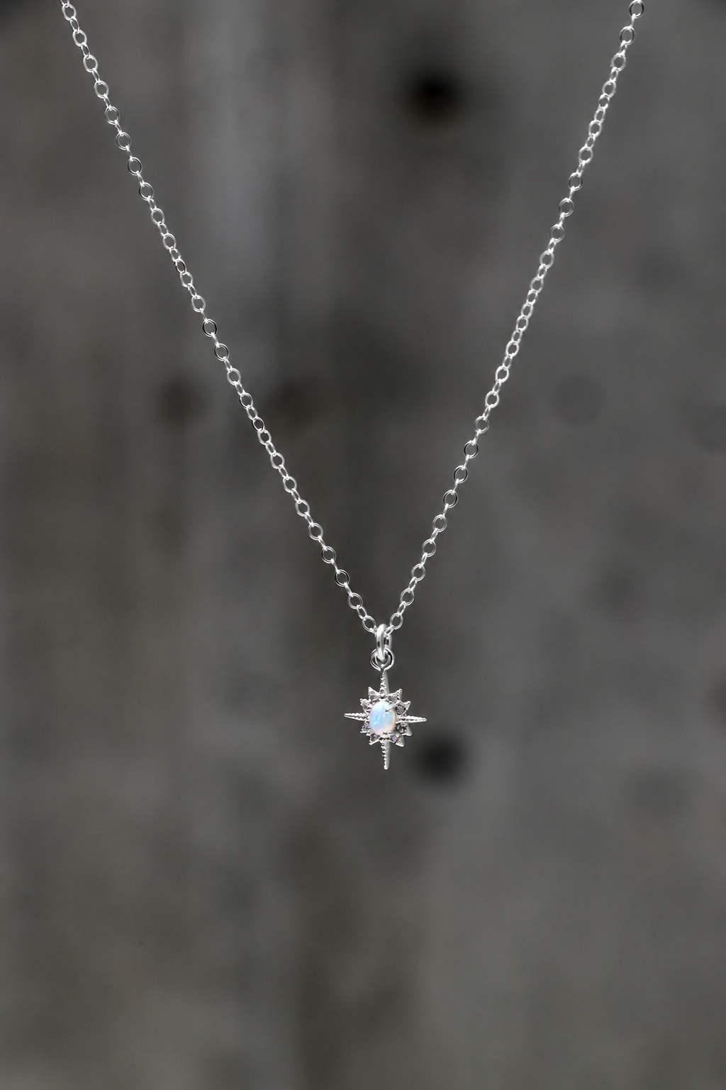 OPAL STAR NECKLACE- SILVER