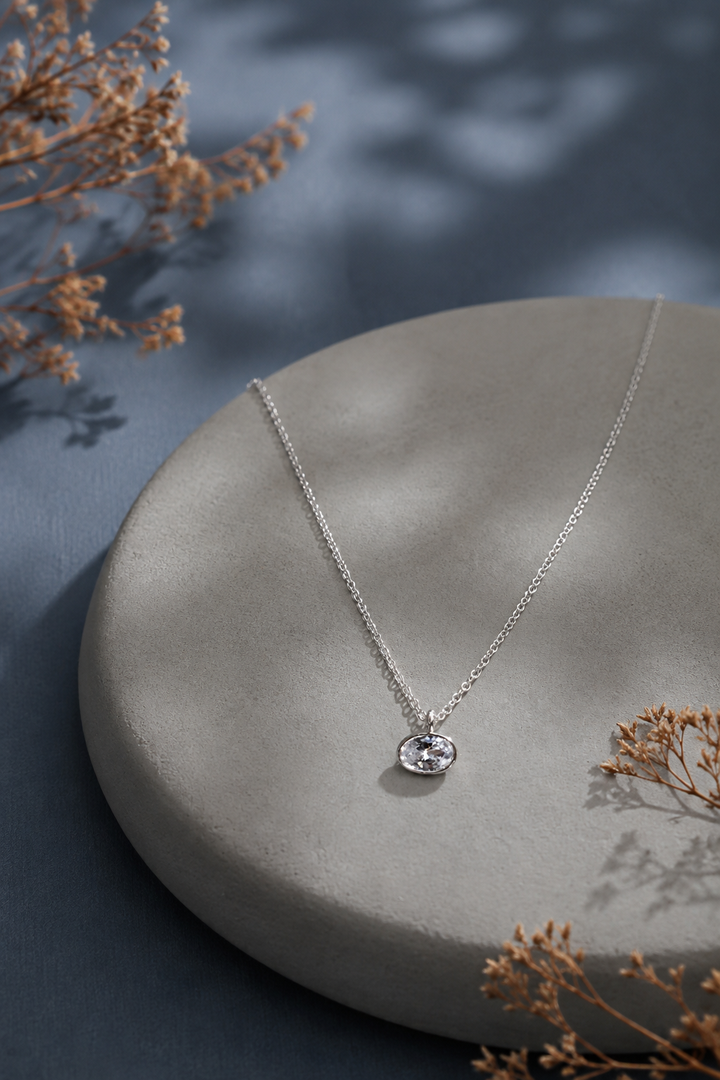 SHAY MICRO BEZEL NECKLACE- SILVER