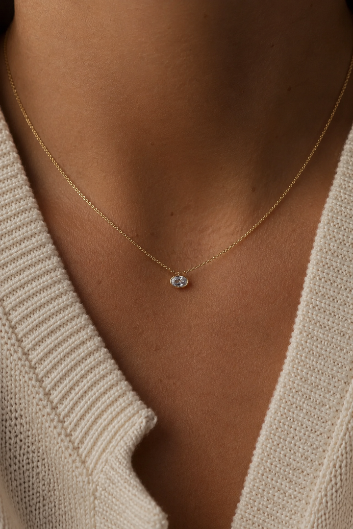 SHAY MICRO BEZEL NECKLACE- GOLD