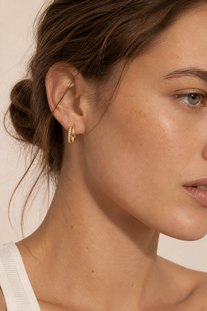 ARDEN SPLIT HOOPS- GOLD