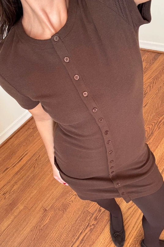 BUTTON FRONT MINI DRESS