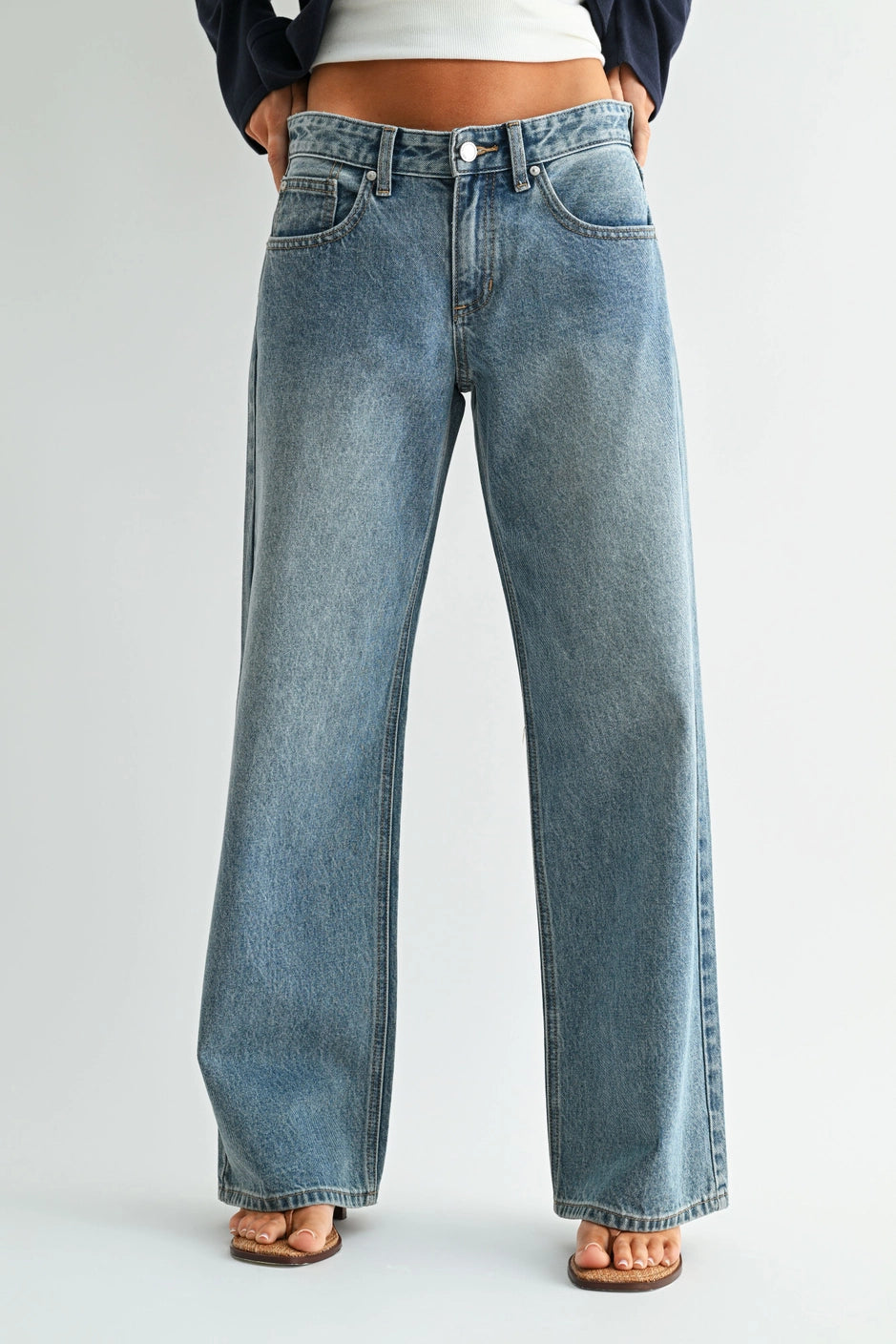 NON STRETCH BAGGY WIDE LEG