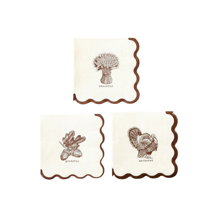 HARVEST ICON PAPER COCKTAIL NAPKIN SET