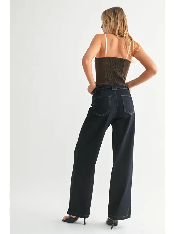 BUTTON DOWN SLIM WIDE JEAN