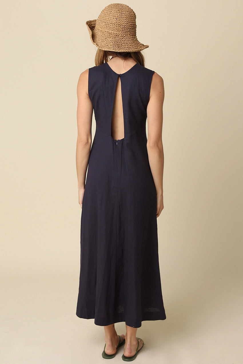 BESTY OPEN BACK MAXI DRESS MIDNIGHT BLUE