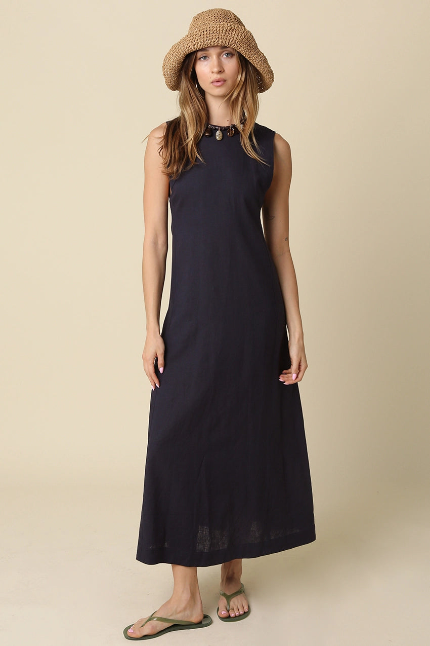 BESTY OPEN BACK MAXI DRESS MIDNIGHT BLUE