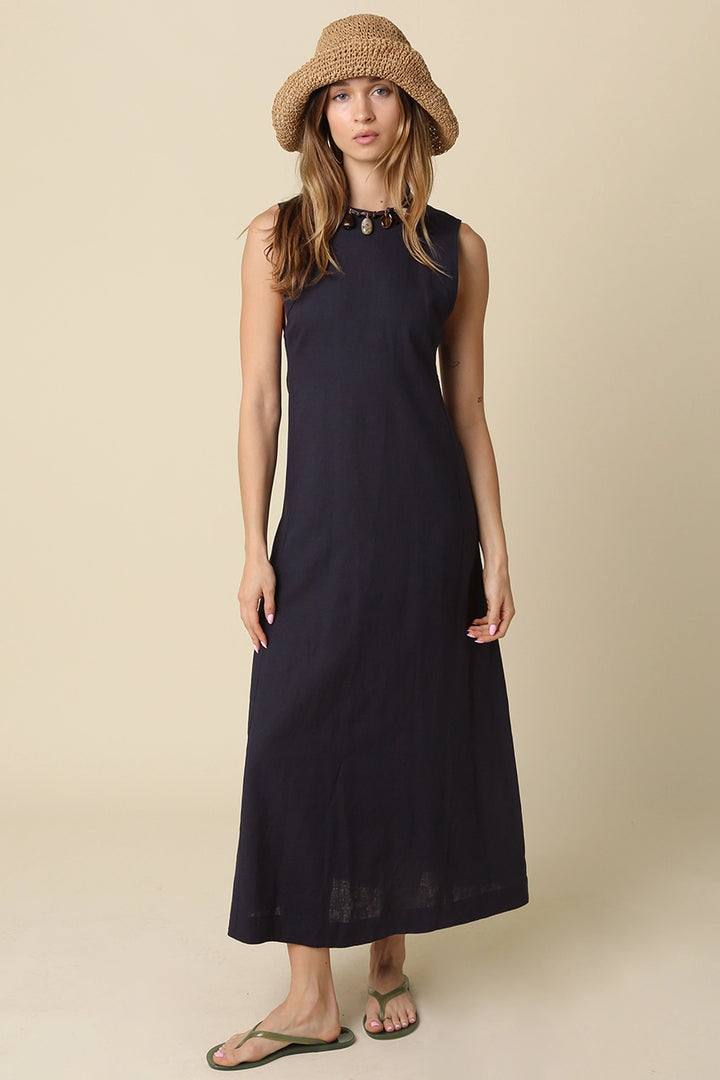 BESTY OPEN BACK MAXI DRESS MIDNIGHT BLUE