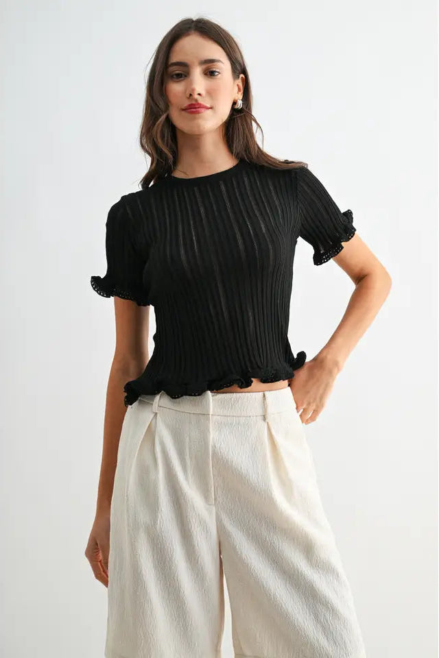 CAMBRIE RIBBED KNIT TOP