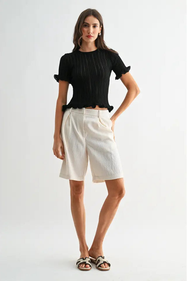 CAMBRIE RIBBED KNIT TOP