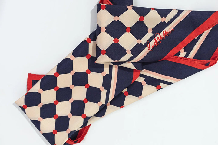 CHECKERBOARD SILK BANDANA