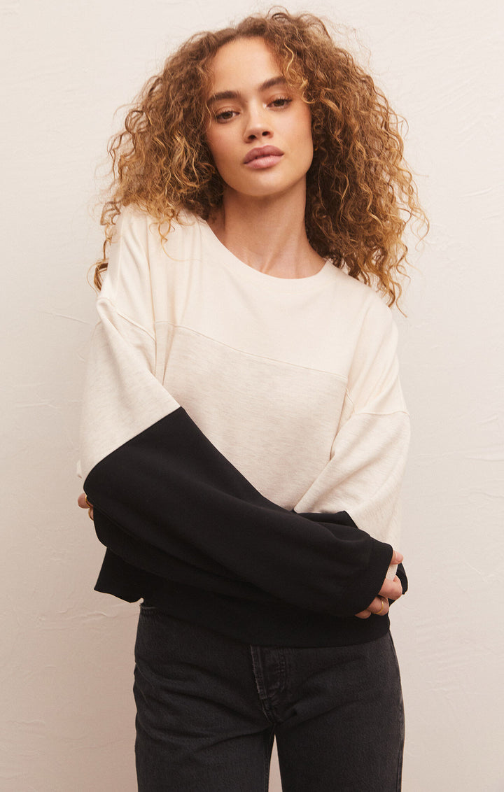 COLORBLOCK MODAL SWEATSHIRT