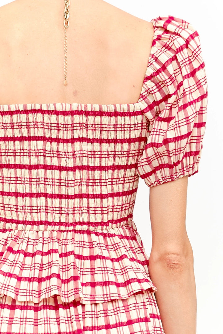 CLEMENCE PLAID BLOUSE
