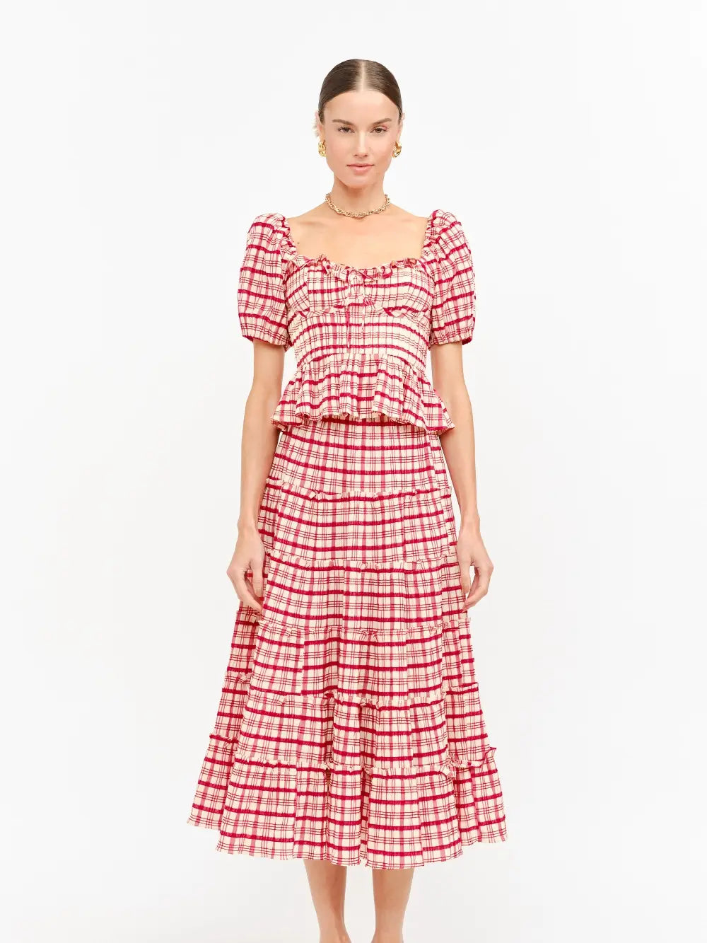 CLEMENCE PLAID BLOUSE