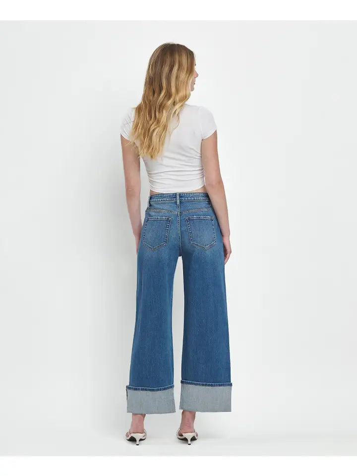 HIGH RISE BAGGY WIDE LEG JEANS