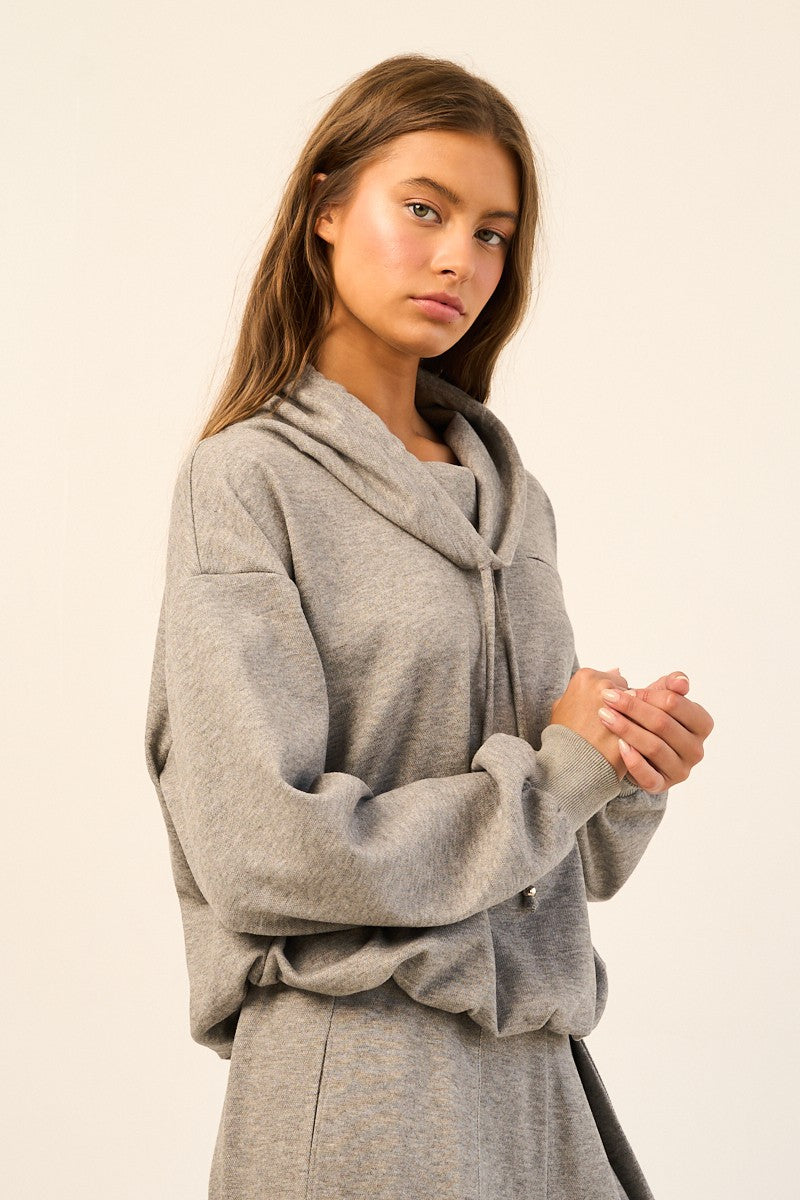 COWL NECK HOODIE