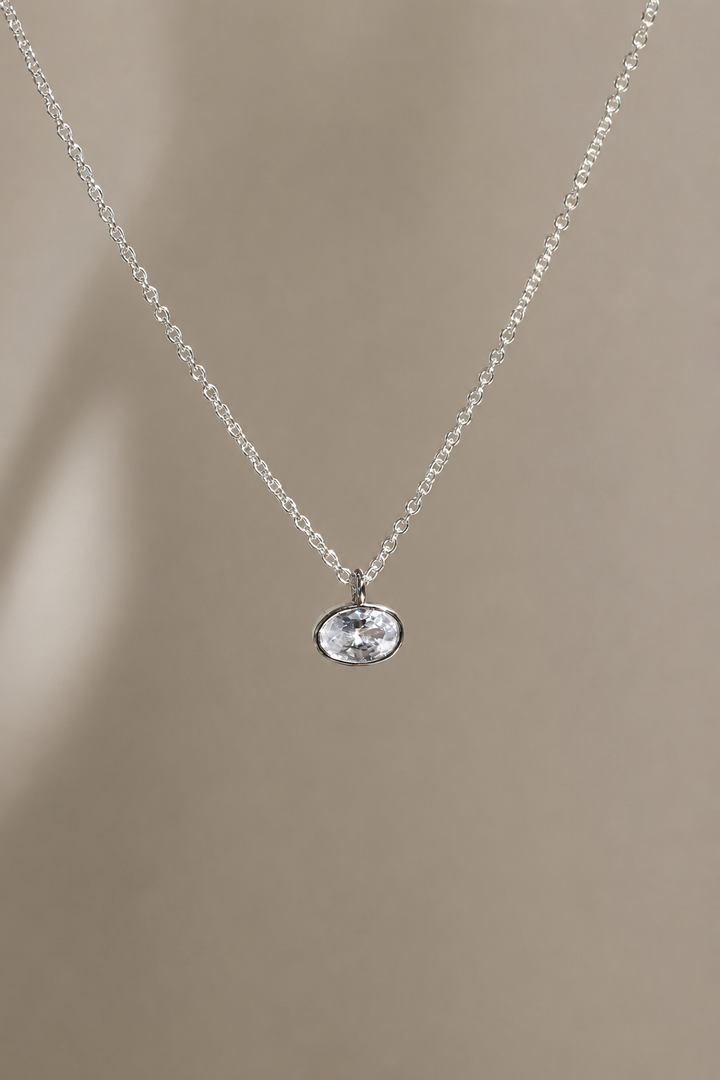 SHAY MICRO BEZEL NECKLACE- SILVER