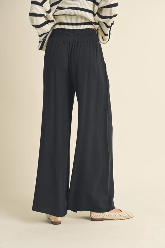 LEIGH WIDE LINEN PANTS