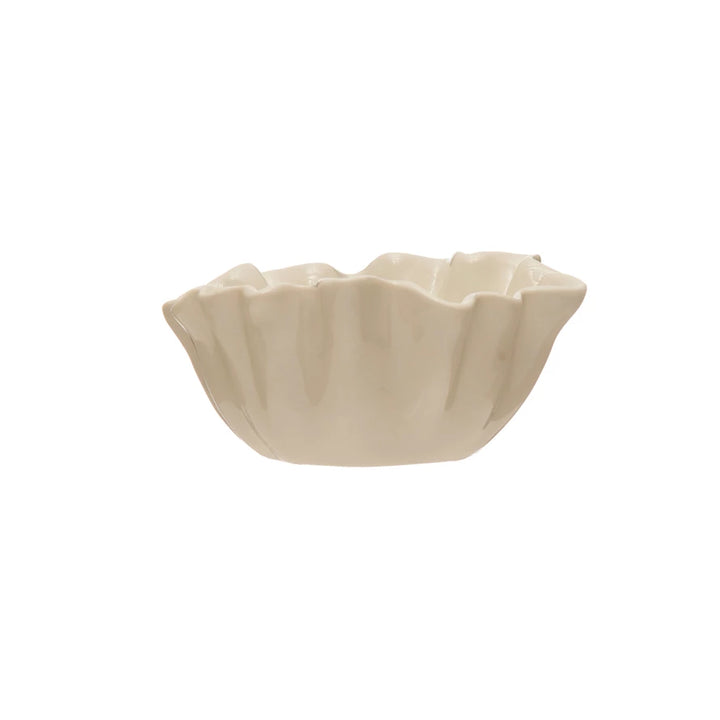 STONEWARE FLUTED BOWL