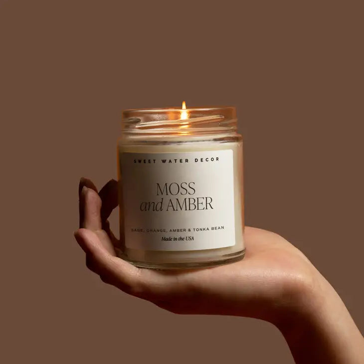 MOSS AND AMBER SOY CANDLE
