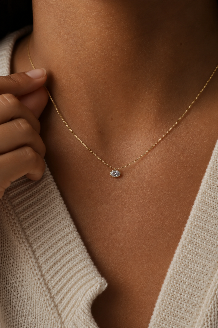 SHAY MICRO BEZEL NECKLACE- GOLD