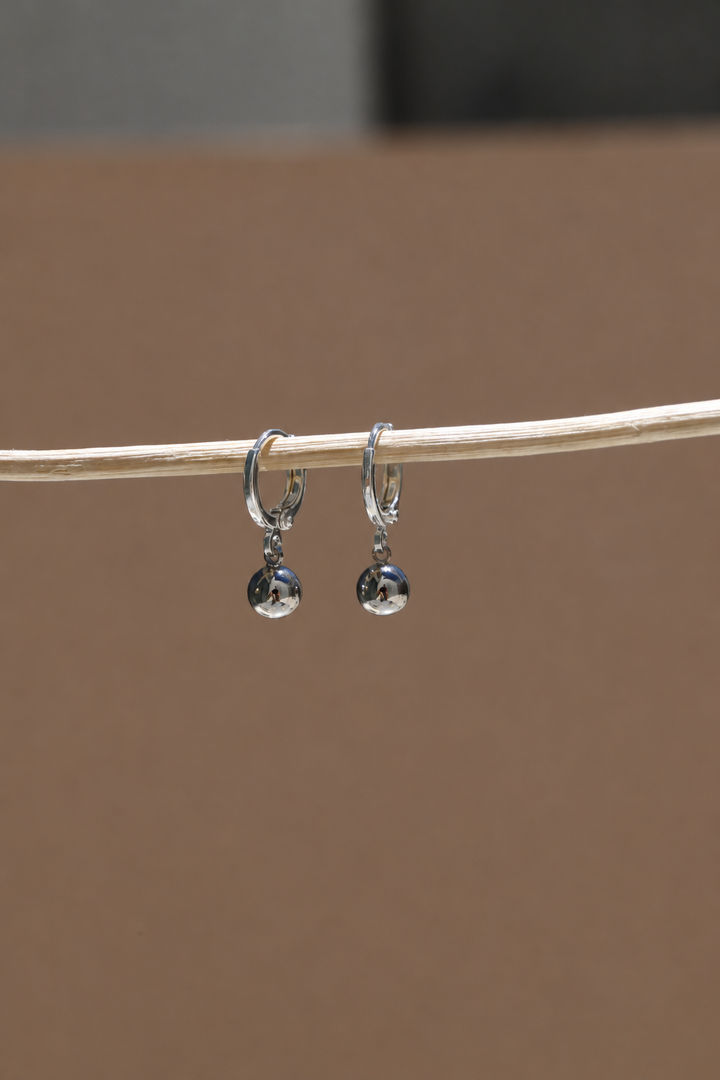 Silver Dot Hoops