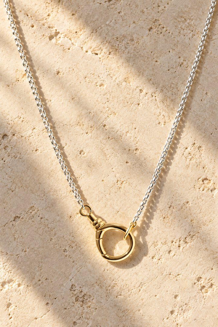 MARLOWE MIXED METAL CHARM KEEPER NECKLACE