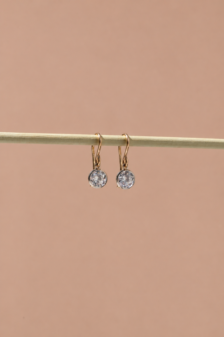 MAUDE SOLITAIRE BEZEL EARRINGS