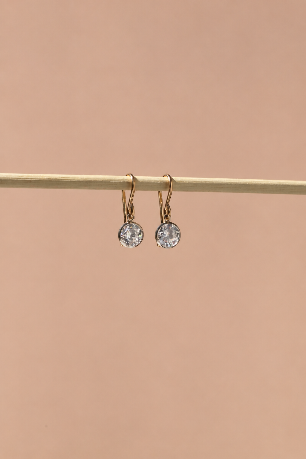 MAUDE SOLITAIRE BEZEL EARRINGS