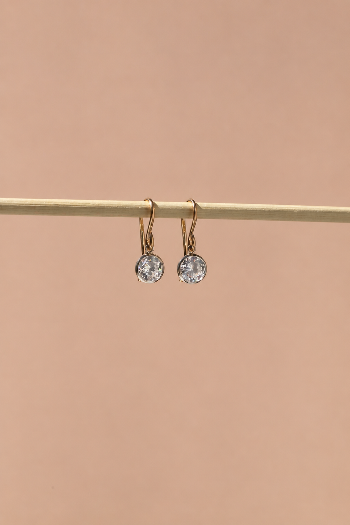 MAUDE SOLITAIRE BEZEL EARRINGS