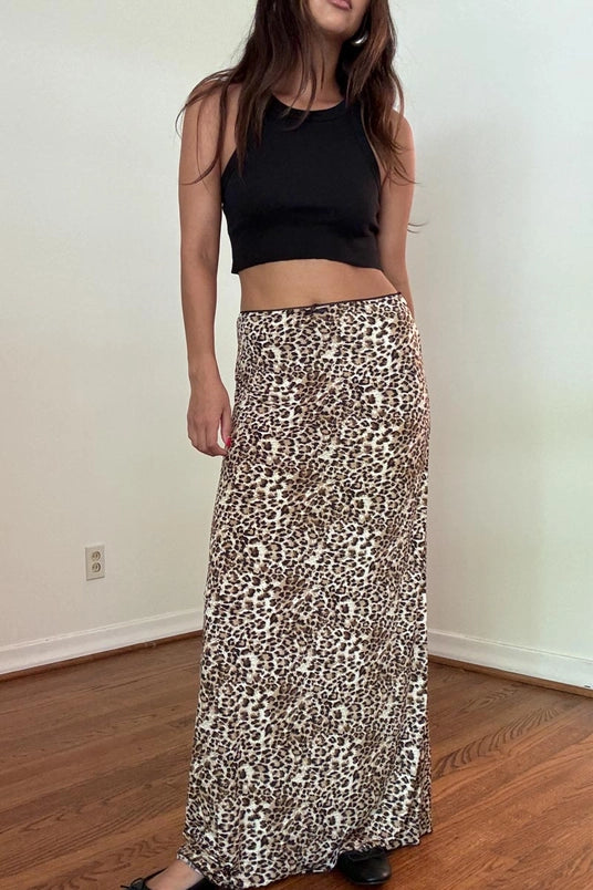 LEOPARD MAXI SKIRT