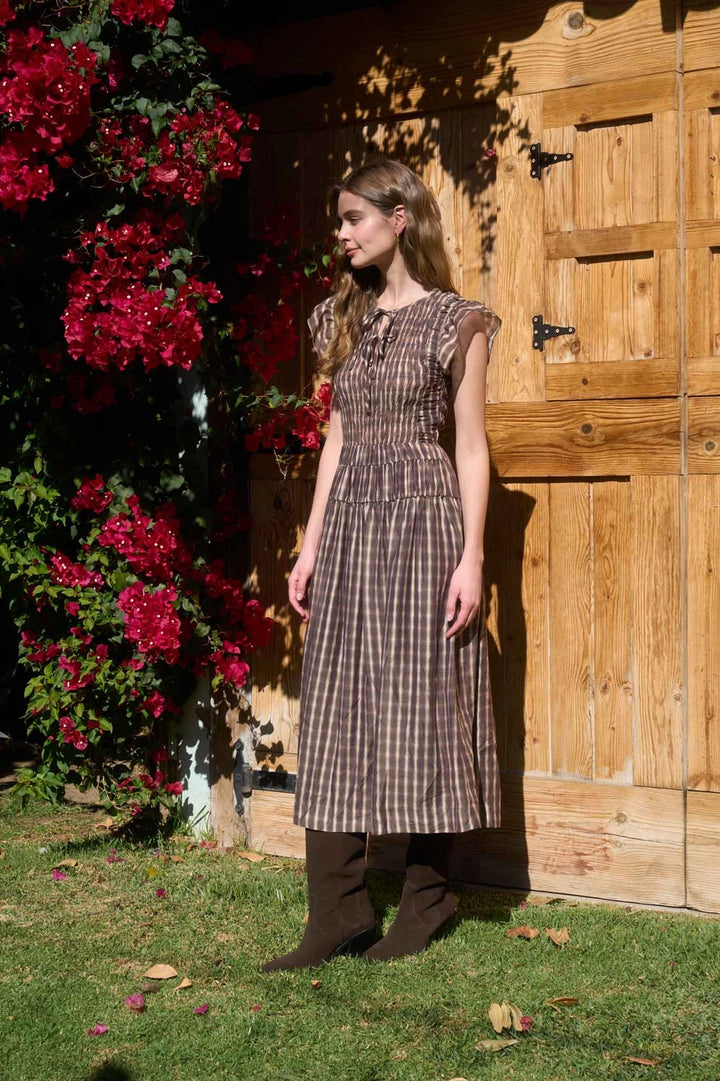 FLUTTER MIDI DRESS