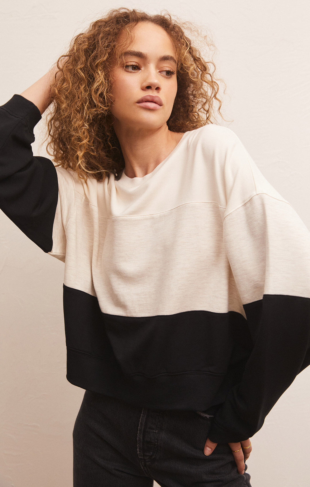 COLORBLOCK MODAL SWEATSHIRT