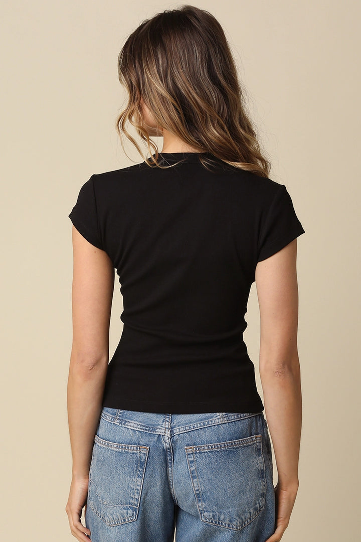 LESLIE BUTTON UP - BLACK