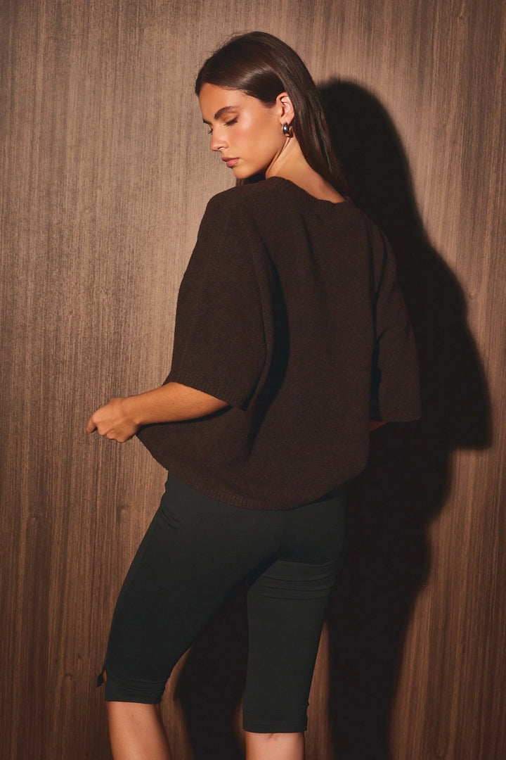 PAULINE SWEATER TOP - BROWN