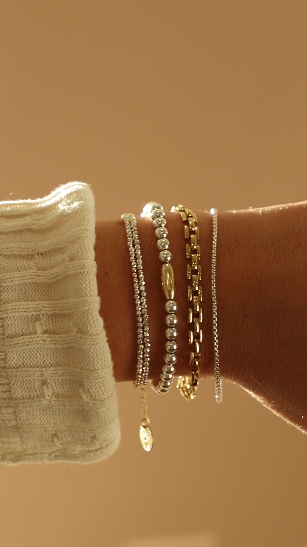 PETITE STERLING BOX CHAIN BRACELET