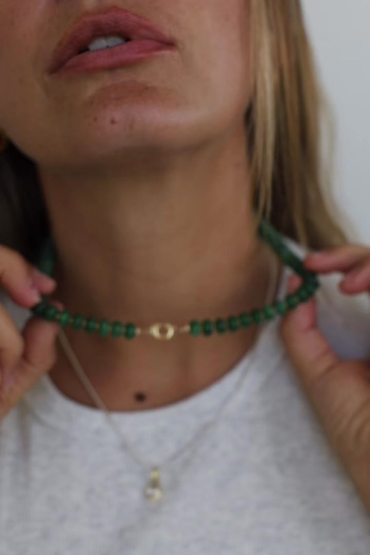THE COLLECTOR NECKLACE- FOREST GREEN