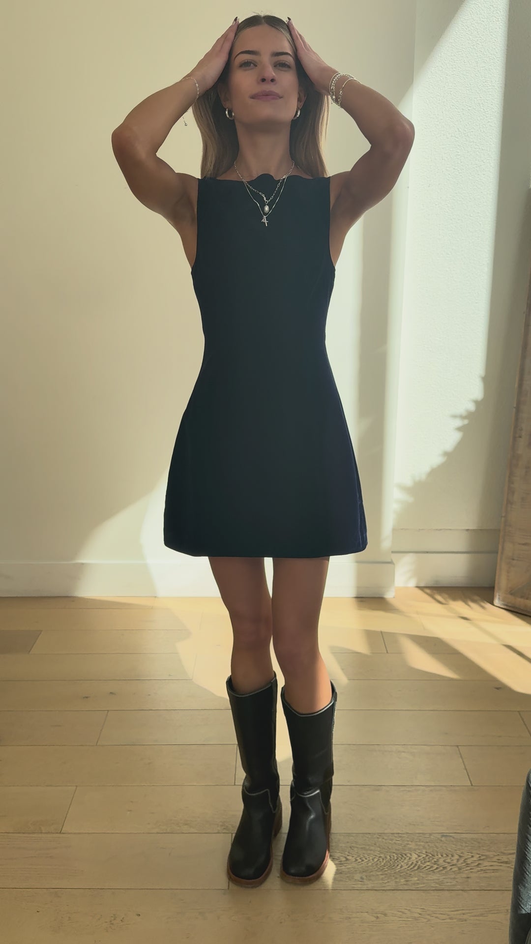 CARMINE VELVET MINI DRESS