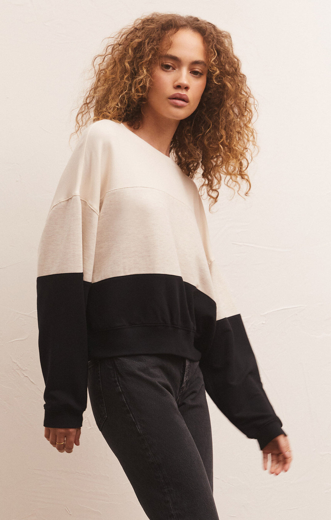 COLORBLOCK MODAL SWEATSHIRT