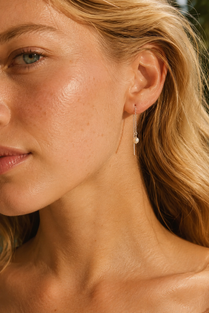 CORDELIA PEARL THREADER  EARRINGS