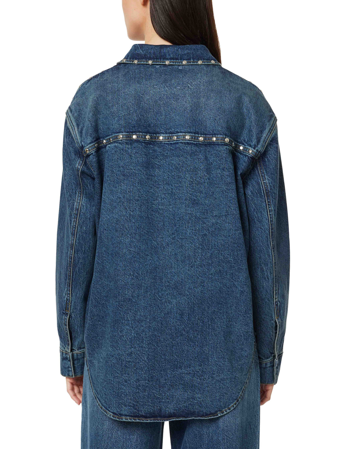 DENIM SHIRT JACKET WITH STUDS
