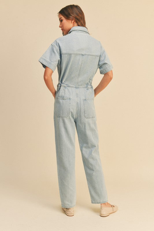 RYLEE DENIM UTILITY JUMPSUIT