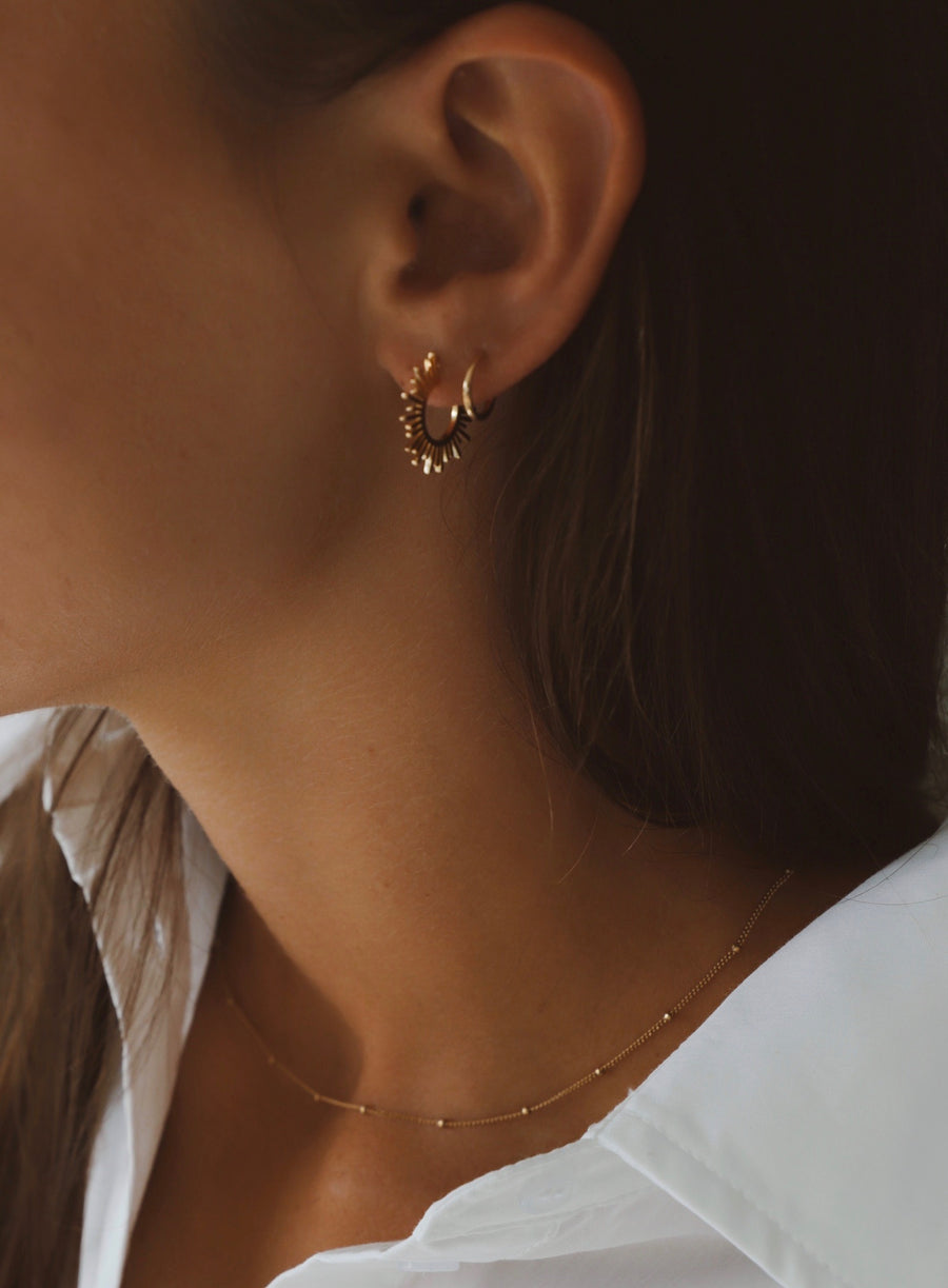 Katie Waltman Meredith CZ Star Thick Hoop Earrings